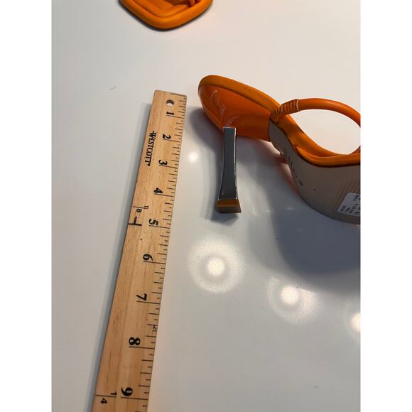 Schutz Agatha Women's Bright Tangerine High Heel Sandals Size 6.5 - Picture 10 of 10